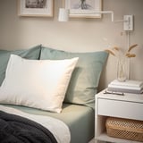 DVALA Fitted sheet, grey-green, 90x200 cm