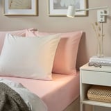 DVALA Fitted sheet, light pink, 120x200 cm
