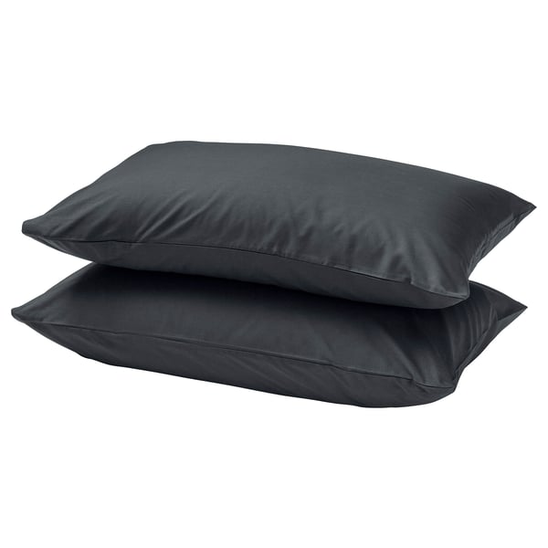 DVALA Pillowcase, black, 50x80 cm
