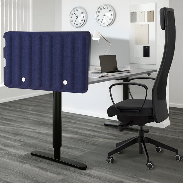 EILIF Screen for desk, blue, 80x48 cm