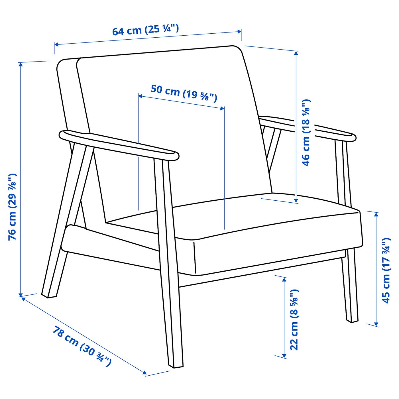 EKENÄSET armchair, Kelinge grey-turquoise - IKEA