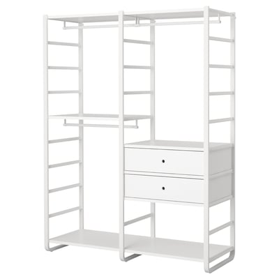 ELVARLI Wardrobe combination, white, 165x55x216 cm