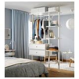 ELVARLI Wardrobe combination, white, 135x51x222-350 cm