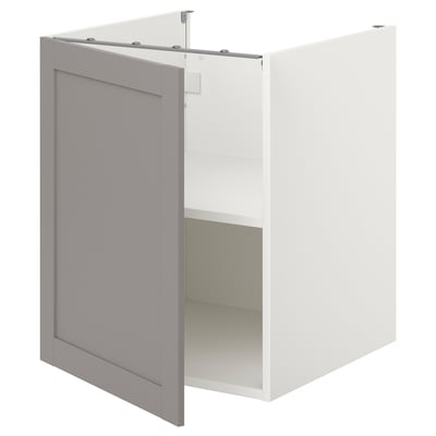 ENHET Bc w shlf/door, white/grey frame, 60x62x75 cm