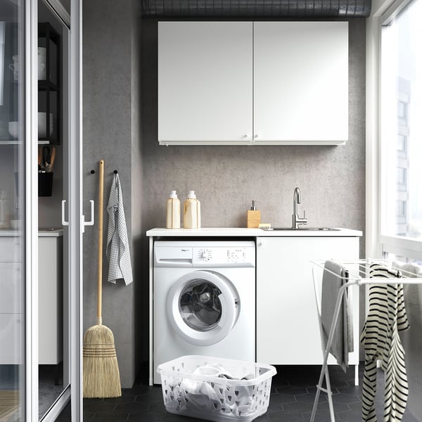 ENHET Laundry, white, 139x63.5x87.5 cm