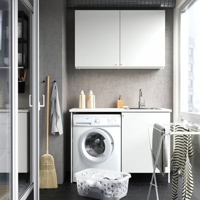 ENHET Laundry, white, 139x63.5x87.5 cm
