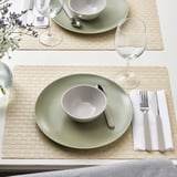 FÄRGKLAR 10-piece service, matt light grey