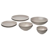 FÄRGKLAR 10-piece service, matt light grey