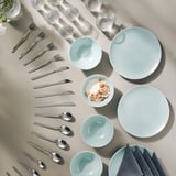 FÄRGKLAR 10-piece service, matt light turquoise