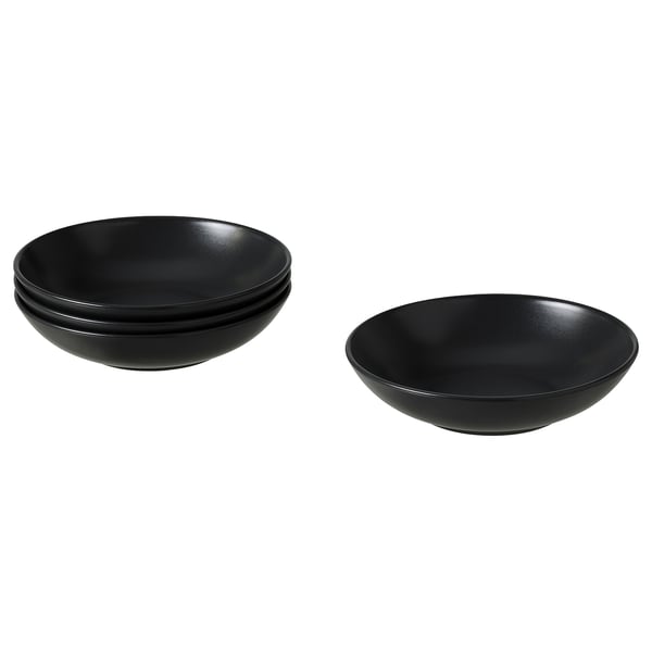 FÄRGKLAR Deep plate, matt dark grey, 19 cm