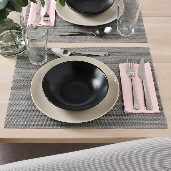 FÄRGKLAR Deep plate, matt dark grey, 19 cm