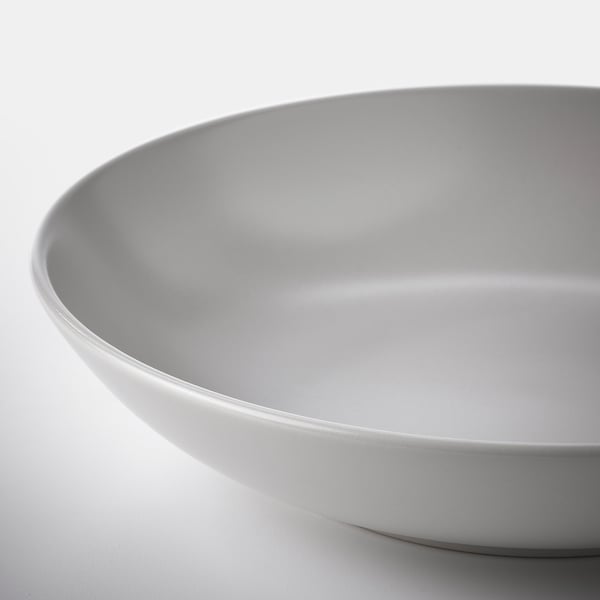 FÄRGKLAR Deep plate, matt light grey, 23 cm