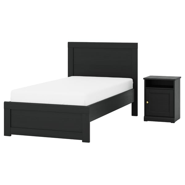 FÅGELFJÄLLET Bedroom furniture, set of 2, black oak effect, 90x200 cm