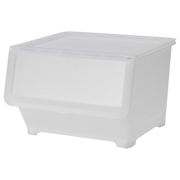 FIRRA Box with lid, transparent, 44.5x42x31 cm