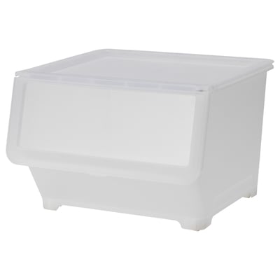 FIRRA Box with lid, transparent, 44.5x42x31 cm