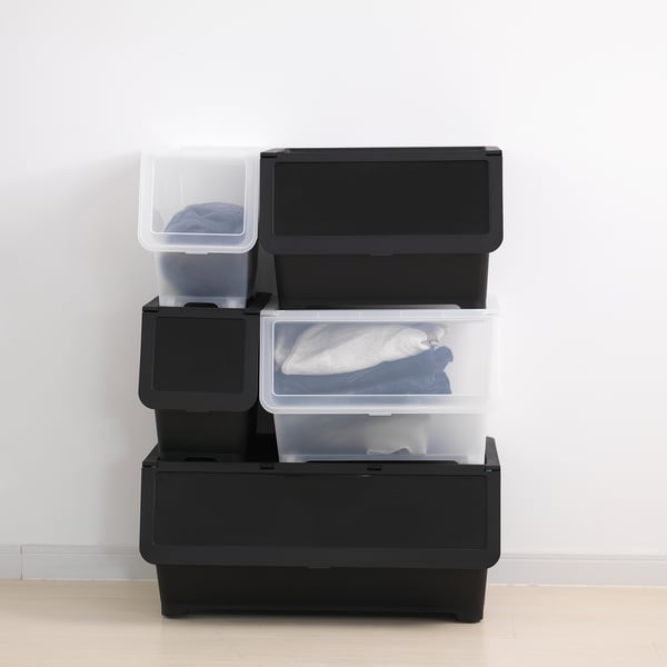 FIRRA Box with lid, transparent, 44.5x42x31 cm