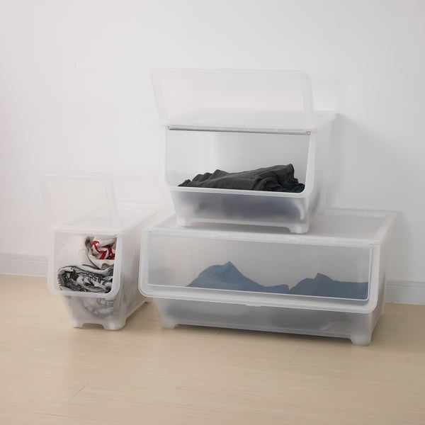 FIRRA Box with lid, transparent, 44.5x42x31 cm