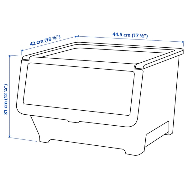 FIRRA Box with lid, transparent, 44.5x42x31 cm