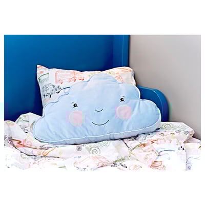 FJÄDERMOLN Cushion, light blue, 59x34 cm