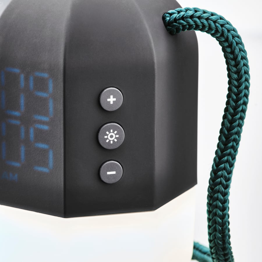 FNURRA Alarm clock/wakeup light, grey, 10 cm IKEA