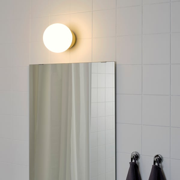 FRIHULT Ceiling/wall lamp, brass-colour