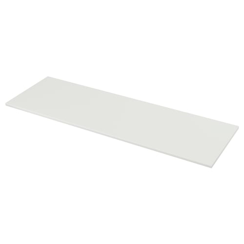 A FYNDIG white rectangular worktop, featuring a clean, minimalist design, made of high-pressure laminate.