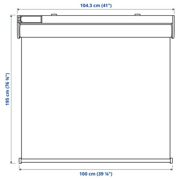 FYRTUR Block-out roller blind, smart wireless/battery-operated grey, 100x195 cm