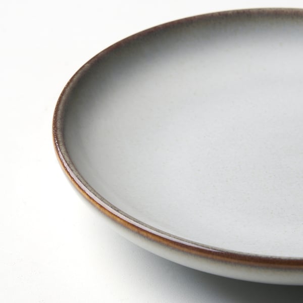 GLADELIG Plate, grey, 10 cm