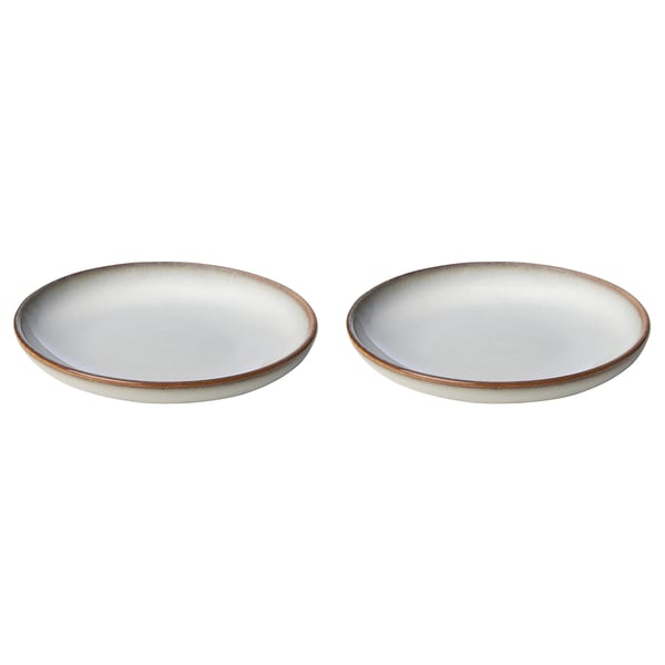 GLADELIG Plate, grey, 10 cm