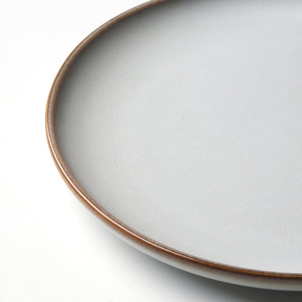 GLADELIG Plate, grey, 15 cm