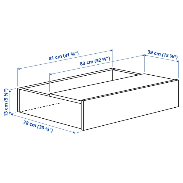 GLAMBERGET 2 bed storage boxes and 2 trays, pine