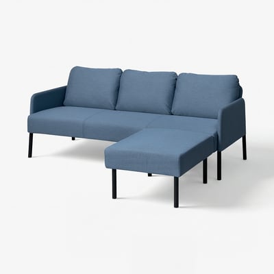 GLOSTAD 3-seat sofa with chaise longue, Knisa medium blue