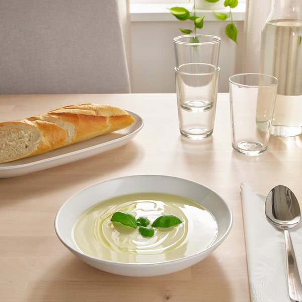 GODMIDDAG Deep plate, white, 19 cm