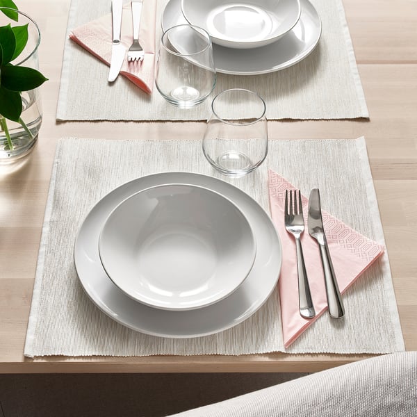 GODMIDDAG Deep plate, white, 19 cm