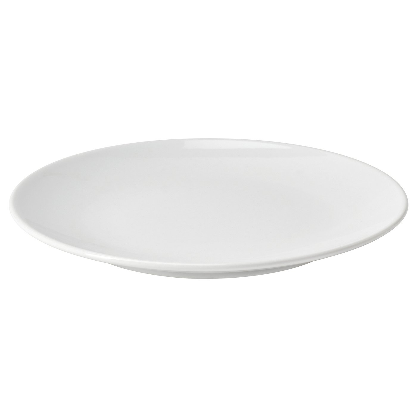 A simple white, round dinner plate made of stoneware, part of the GODMIDDAG series, suitable for any occasion.