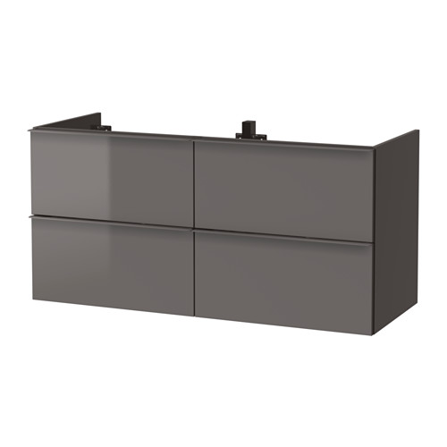 Godmorgon Wash Stand With 4 Drawers High Gloss Grey Ikea