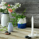 GODTAGBAR Candlestick, ceramic white, 8 cm