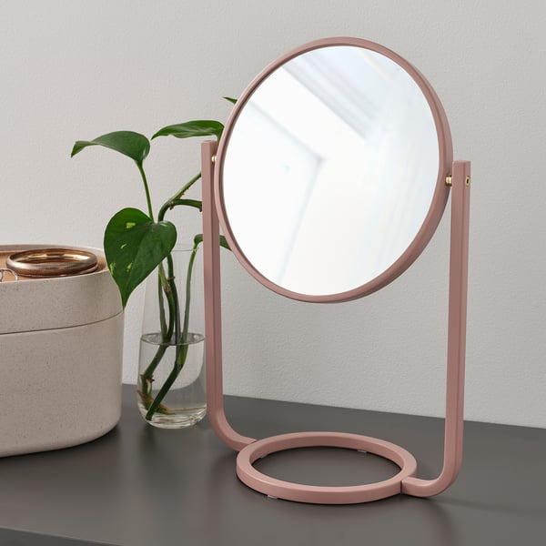 GRANVÅG Table mirror, pink, 23x33 cm