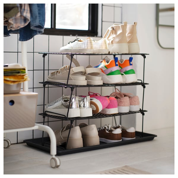GREJIG Shoe rack, grey, 58x27x17 cm