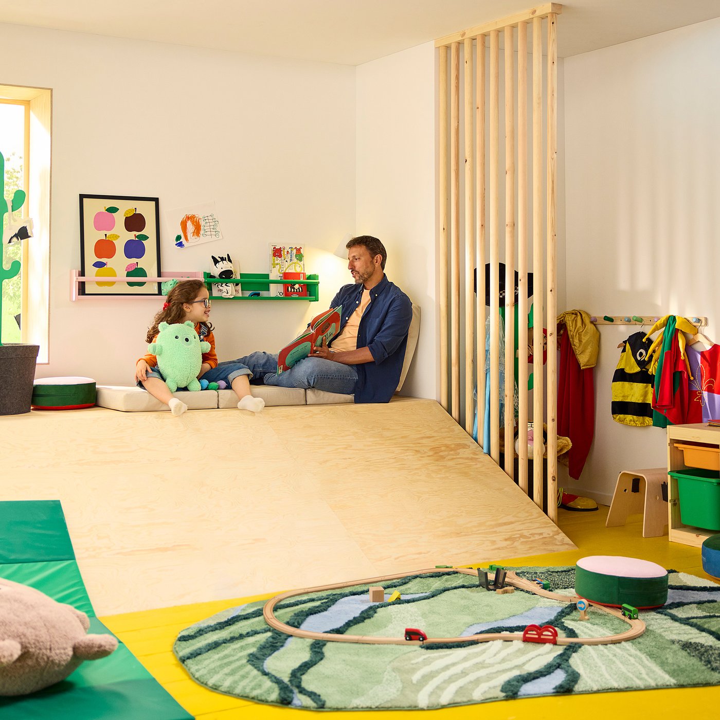 GREJSIMOJS Soft toy, bear/green, 38 cm