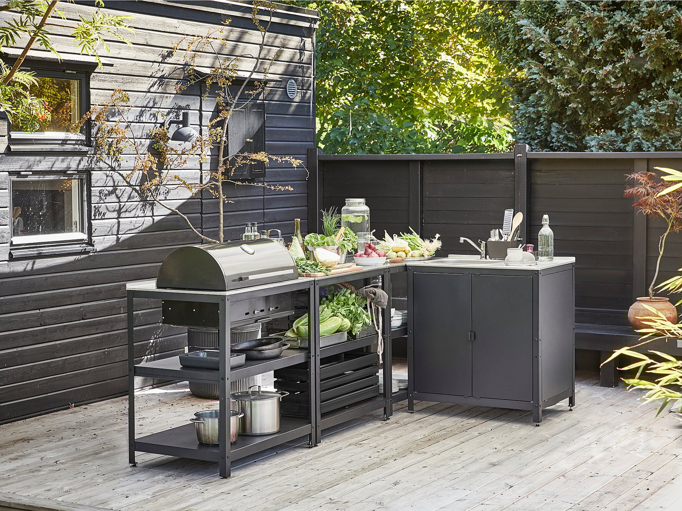 bbq with sink