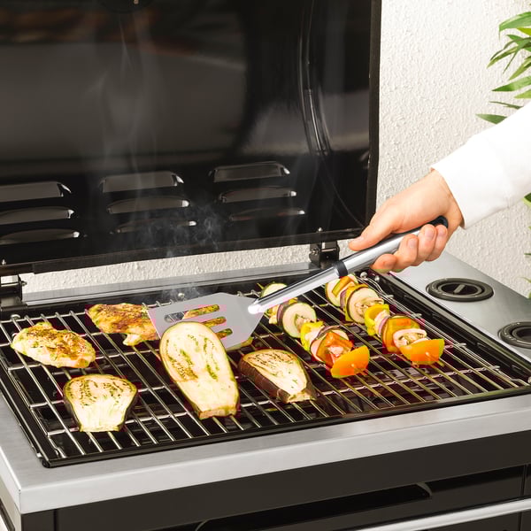 GRILLTIDER 2-piece barbecue tools set, stainless steel