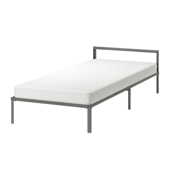 GRIMSBU Bed frame, grey/Luröy, 90x200 cm