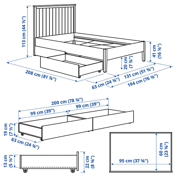 Illustration with measurements for the product: GULLABERG.