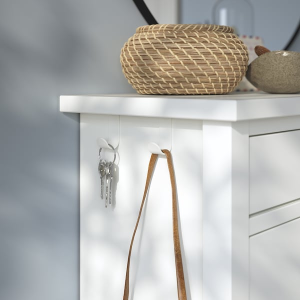 GULLABERG Shoe cabinet with 2 compartments, white, 88x30x122 cm