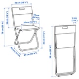 GUNDE / GUNDE Table and 2 folding chairs, folding black/black, 67x67 cm
