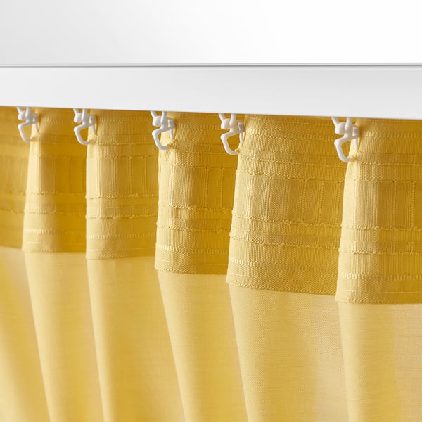 GUNRID Air purifying curtain, 1 pair, yellow, 145x250 cm IKEA