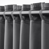 HÄGGVECKMAL Room darkening curtains, 1 pair, dark grey/with heading tape, 145x250 cm