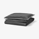 HAMPFLOCKEL Duvet cover and pillowcase, dark grey, 150x200/50x80 cm