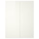 HASVIK Pair of sliding doors, high-gloss white, 150x201 cm